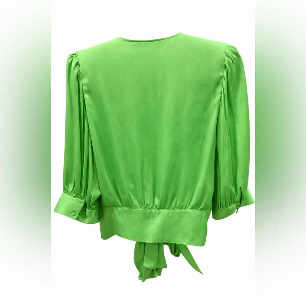 Essentiel Antwerp WHAM Neon Green Tie Waist Blouse Size 38 (Medium) - Picture 8 of 8